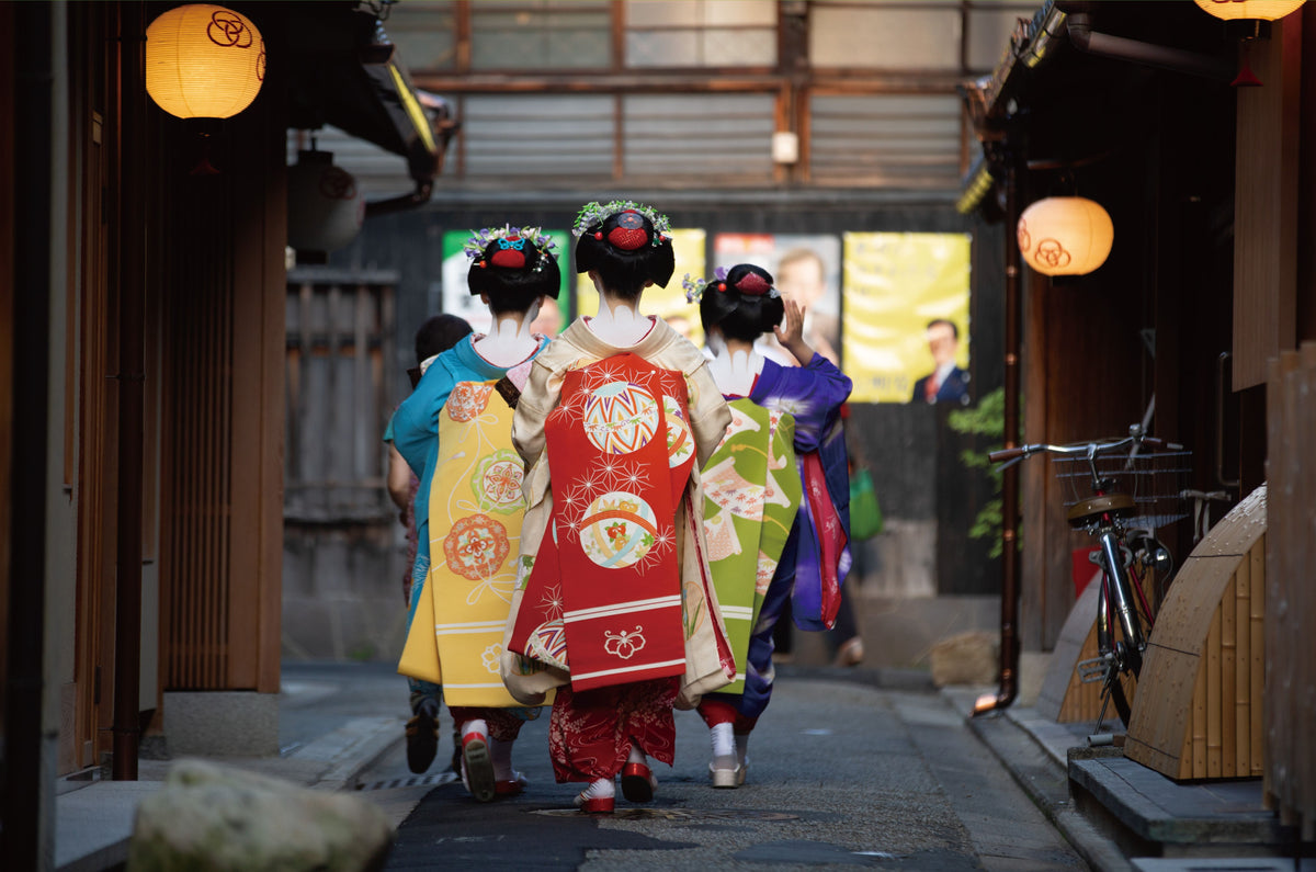 Three Maikos in Kyoto by Russel Wong
